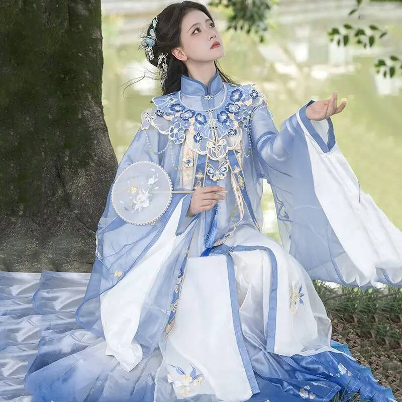 Embroidery Skirt - Bimonthly[Lan Jin Luo]New Hanfu 여성 명나라
