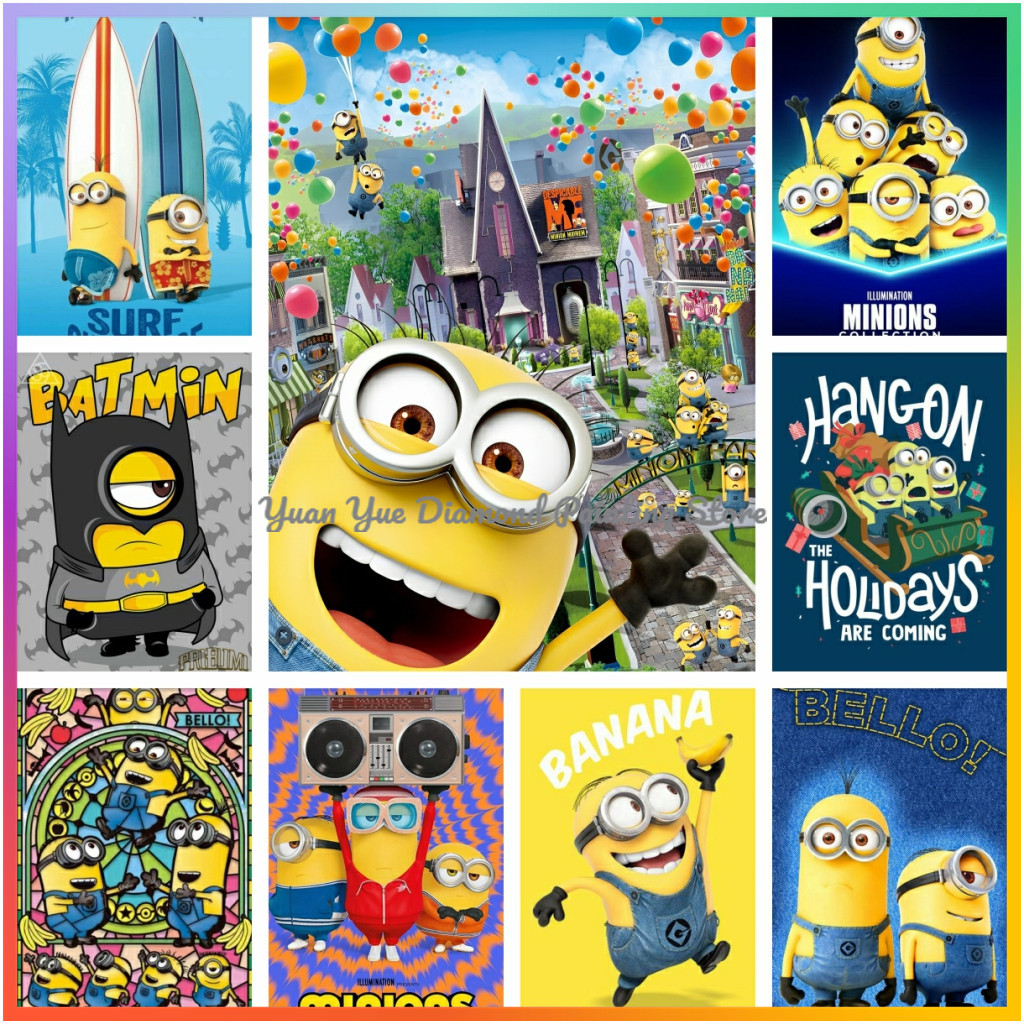 Embroidery Ideas - 1pc 프레임리스 다이아몬드 페인팅 귀여운-M-Minions 만화