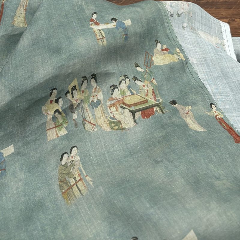 Linen Fabric Natural - 100% 라미 원단 가정용 모란디 그린