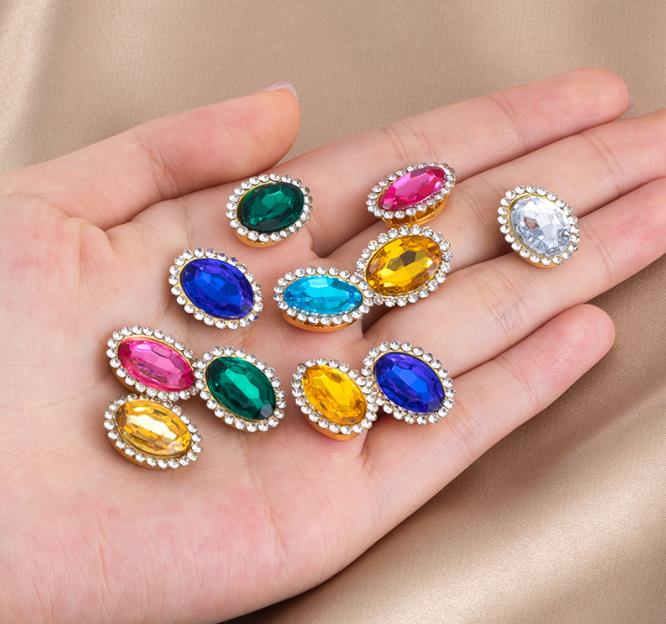 Embroidery Artwork - 30pcs 14x18mm 컬러 아크릴 비즈 금속