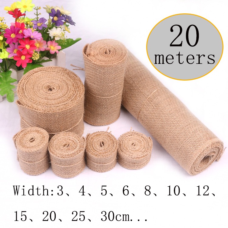 Linen Fabric Natural - 5-30CM 천연 황마 리넨 원단 20M