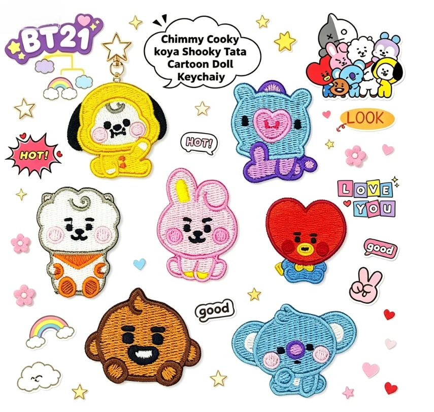 Embroidery Patches - 라인프렌즈 BT21 모든 캐릭터 자수 자가