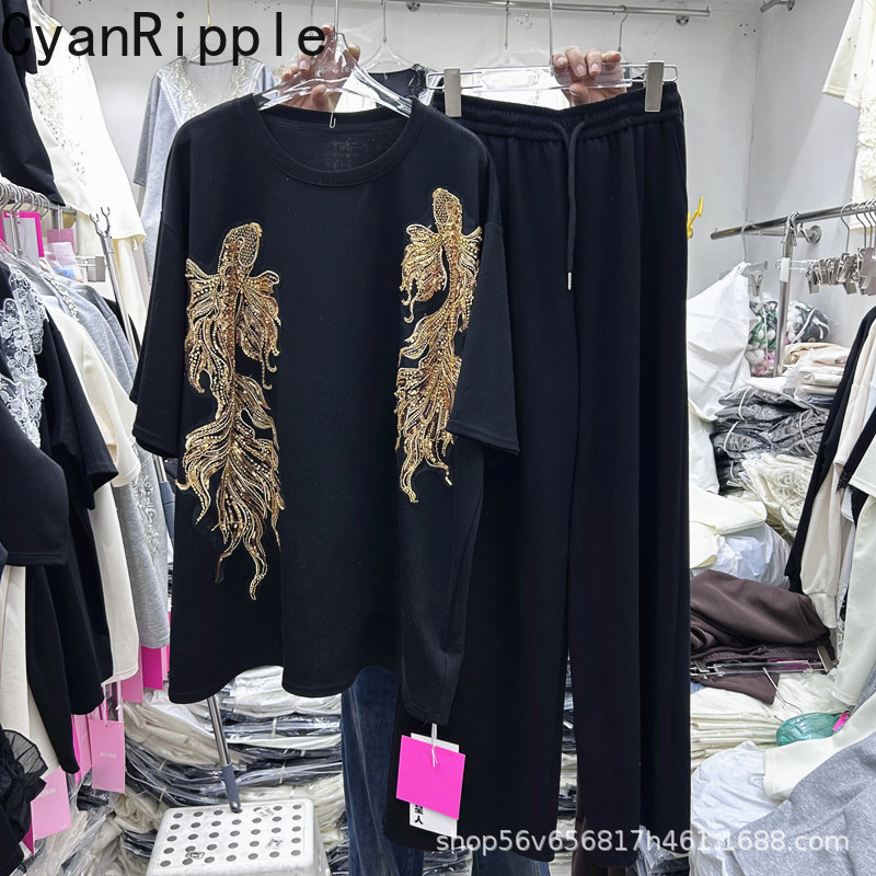 Embroidery Cotton Shirt - 새로운 봄 여름 여성 투피스 세트