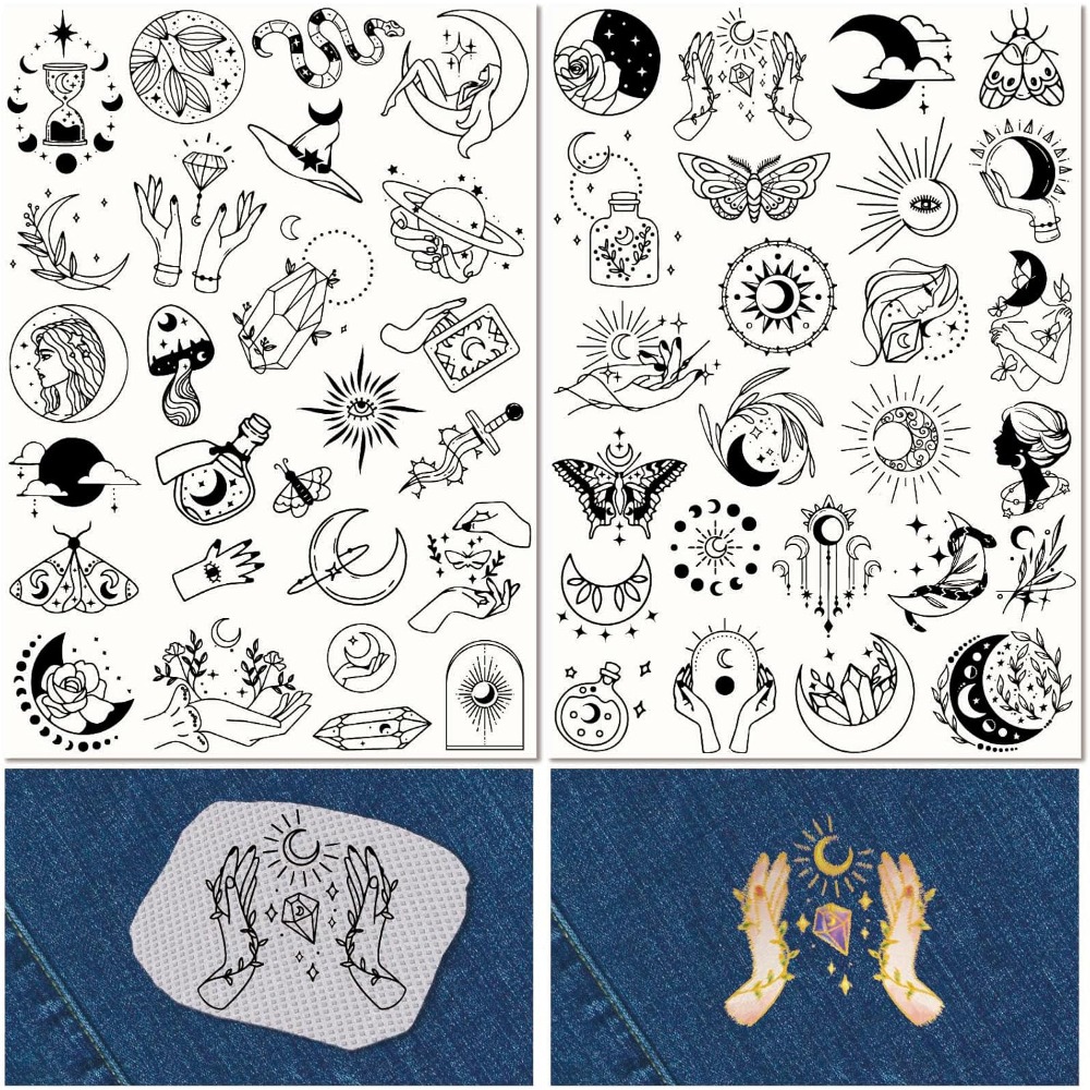 Embroidery Painting - 51Pcs Boho Moon Sun 수용성 자수