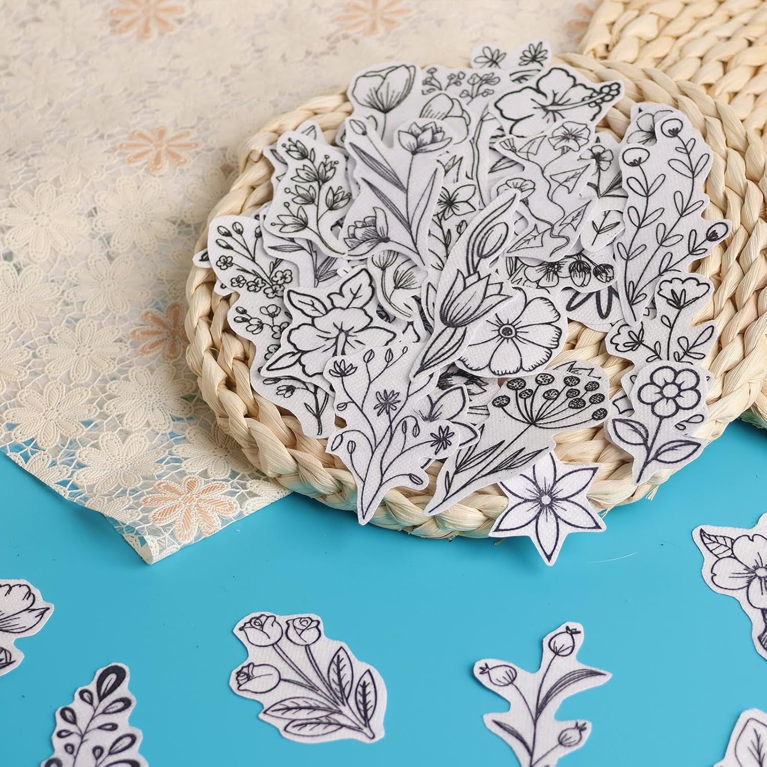 50Pcs 수용성 자수 안정제, 사전 인쇄된 꽃과 잎  - Embroidery Ideas 리뷰 및 가격