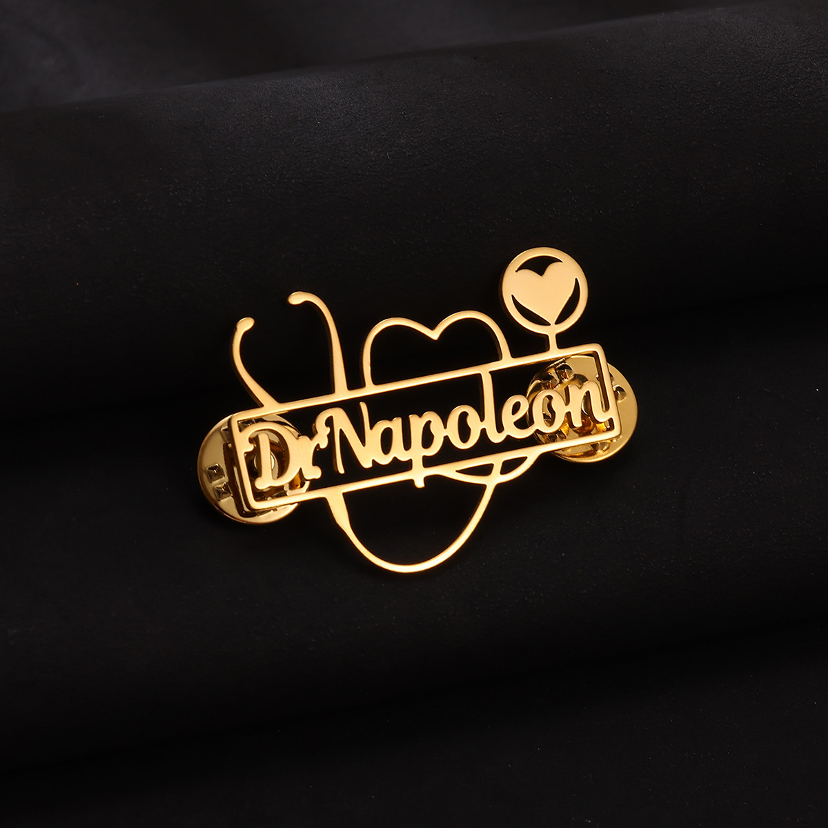 맞춤형 청진기 브로치 개인화된 하트 십자가 핀 배지 의 - Embroidery Name 리뷰 및 가격