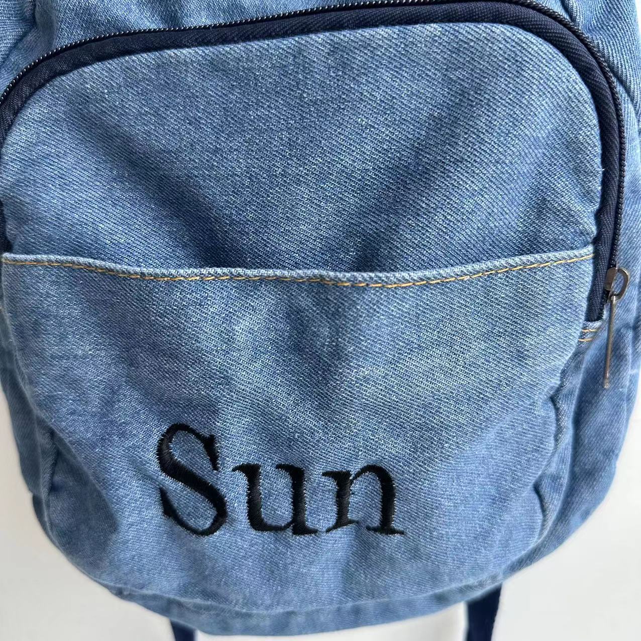데님 배낭 여아용 학생 책가방, 야외 여행 배낭, 맞춤 - Embroidery Name 리뷰 및 가격