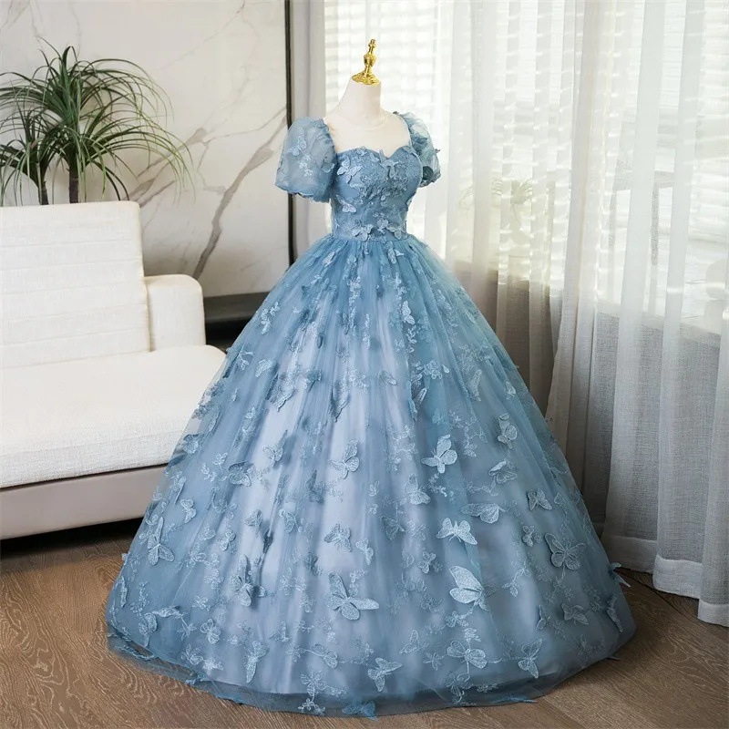 2026 신상 여성용 그레이 블루 자수 이브닝 드레스  - Embroidery Skirt 리뷰 및 가격