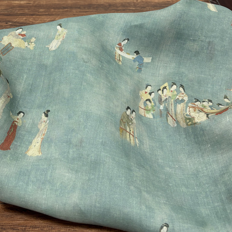 100% 라미 원단 가정용 모란디 그린 중국 전통 프린 - Linen Fabric Natural 리뷰 및 가격