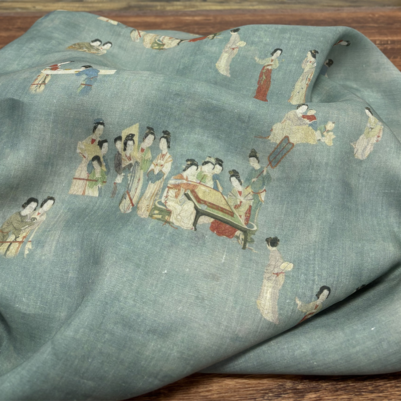 100% 라미 원단 가정용 모란디 그린 중국 전통 프린 - Linen Fabric Natural 리뷰 및 가격