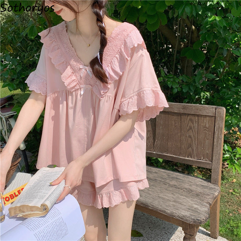 여성용 프릴 파자마 세트, 미니멀리스트 퓨어 디자인,  - Linen Fabric Natural 리뷰 및 가격
