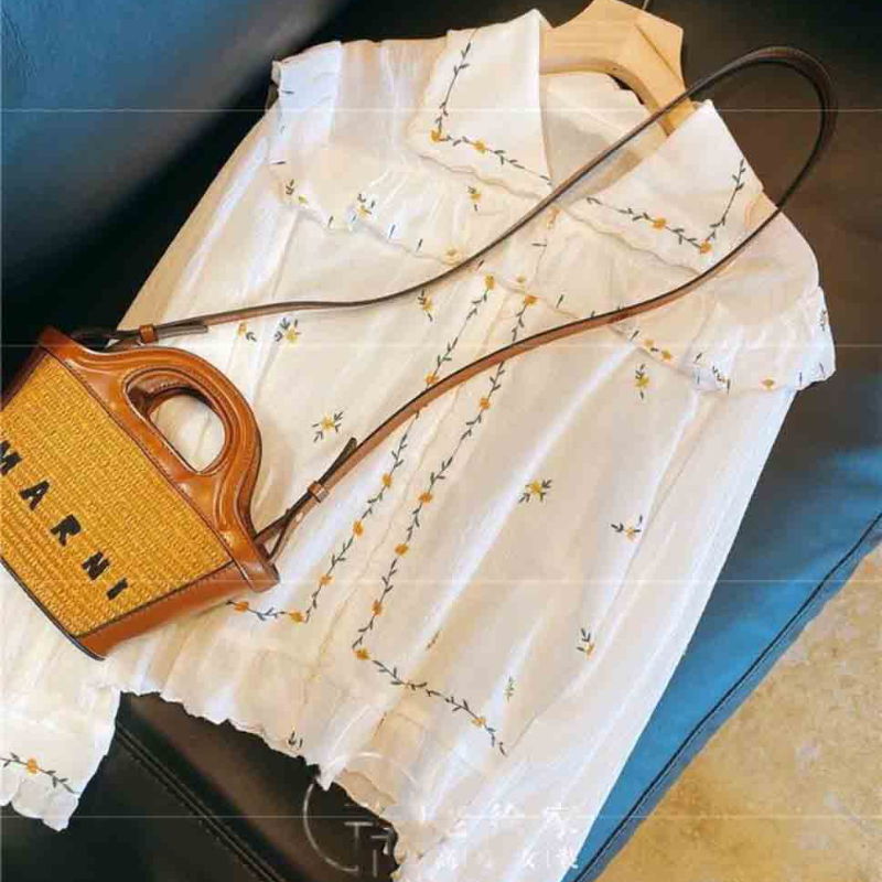 사랑스러운 셔츠 여성 새 봄 학생 빈티지 자수 디자인  - Embroidery Design Love 리뷰 및 가격