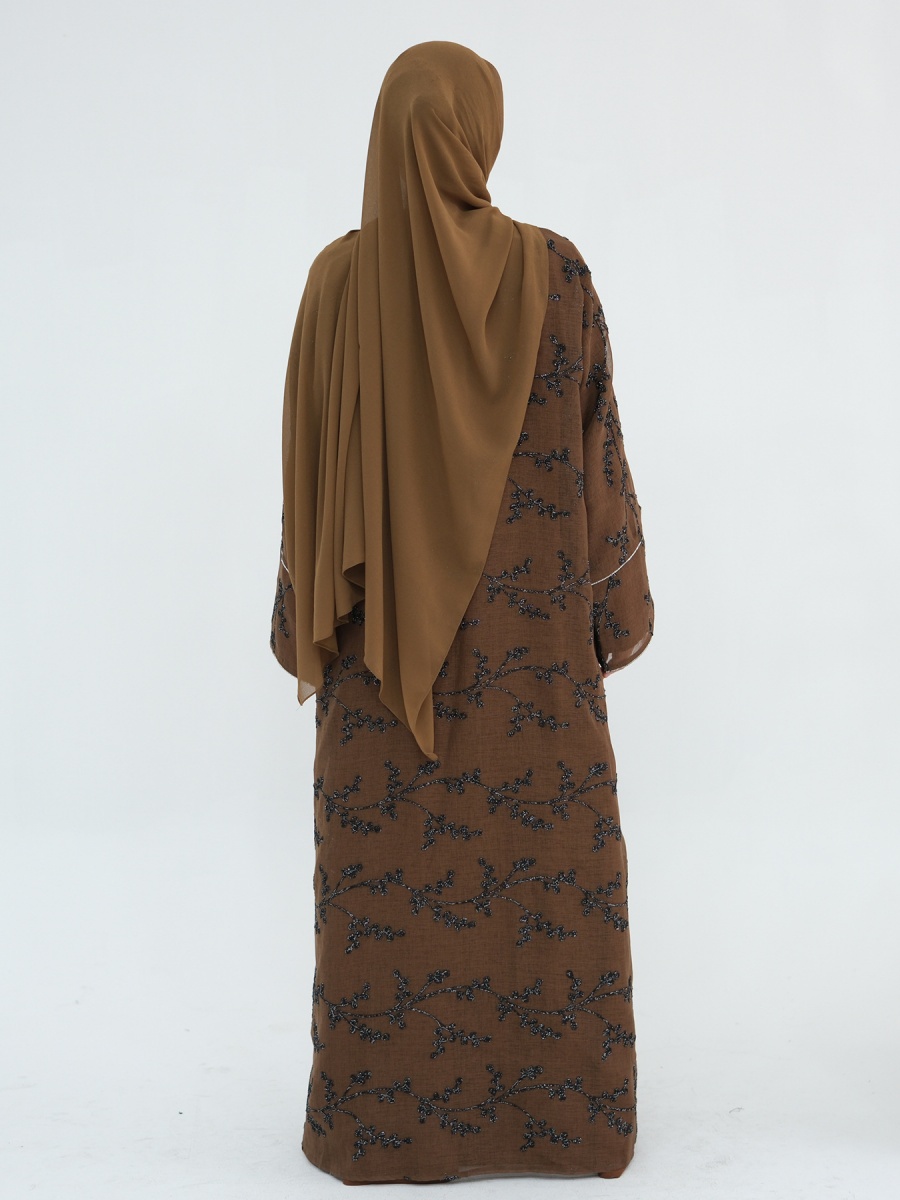 무슬림 여성 두바이 아바야 고급 자수 꽃무늬 롱 드레스 - Embroidery Kebaya 리뷰 및 가격