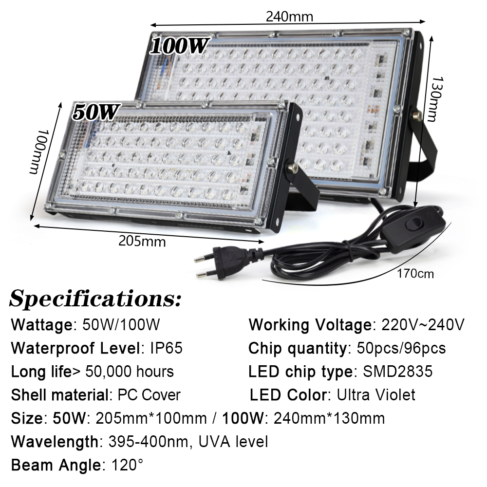 UV Led 홍수 빛 50W 100W 150W 220V - Embroidery Art Painting 리뷰 및 가격