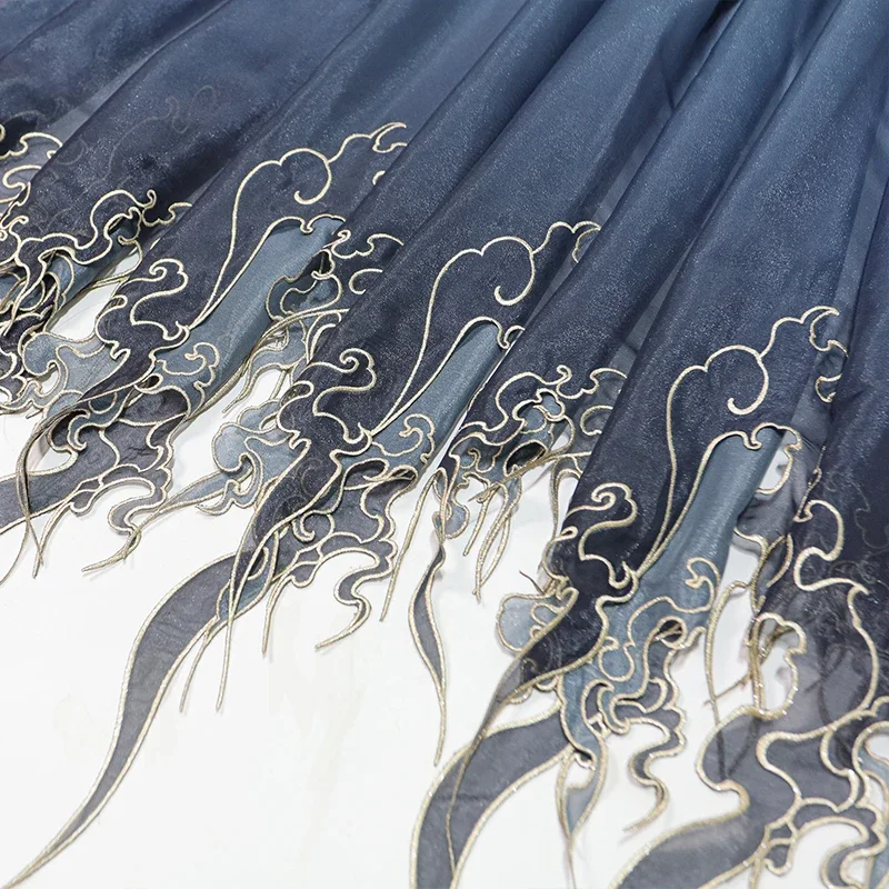 중국 스타일 자수 연잎 그라데이션 원단 DIY 한푸 드 - Embroidery Skirt 리뷰 및 가격