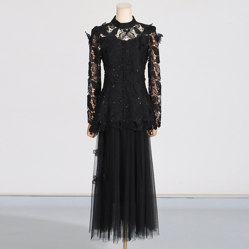 QMQA 여성용 우아한 2 종 세트, 자수 긴팔 탑,  - Embroidery In The Piece 리뷰 및 가격