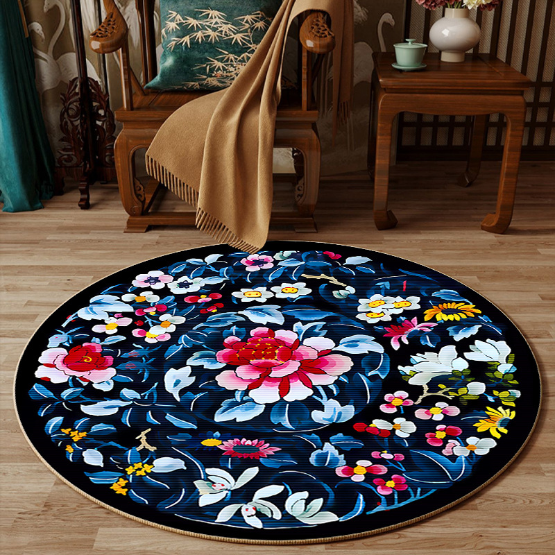 중국 스타일 꽃무늬 침실 장식 원형 러그 자수 시리즈  - Embroidery Online Designs 리뷰 및 가격