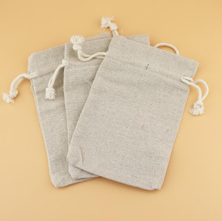 50PCS 리넨 Drawstring 가방 쥬얼리 파우치 - Linen Fabric Natural 리뷰 및 가격