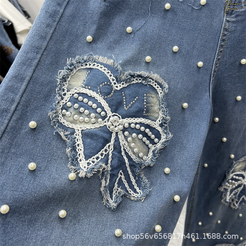 새로운 봄 여름 여성 투피스 세트 비딩 리본 자수 화이 - Embroidery Cotton Shirt 리뷰 및 가격