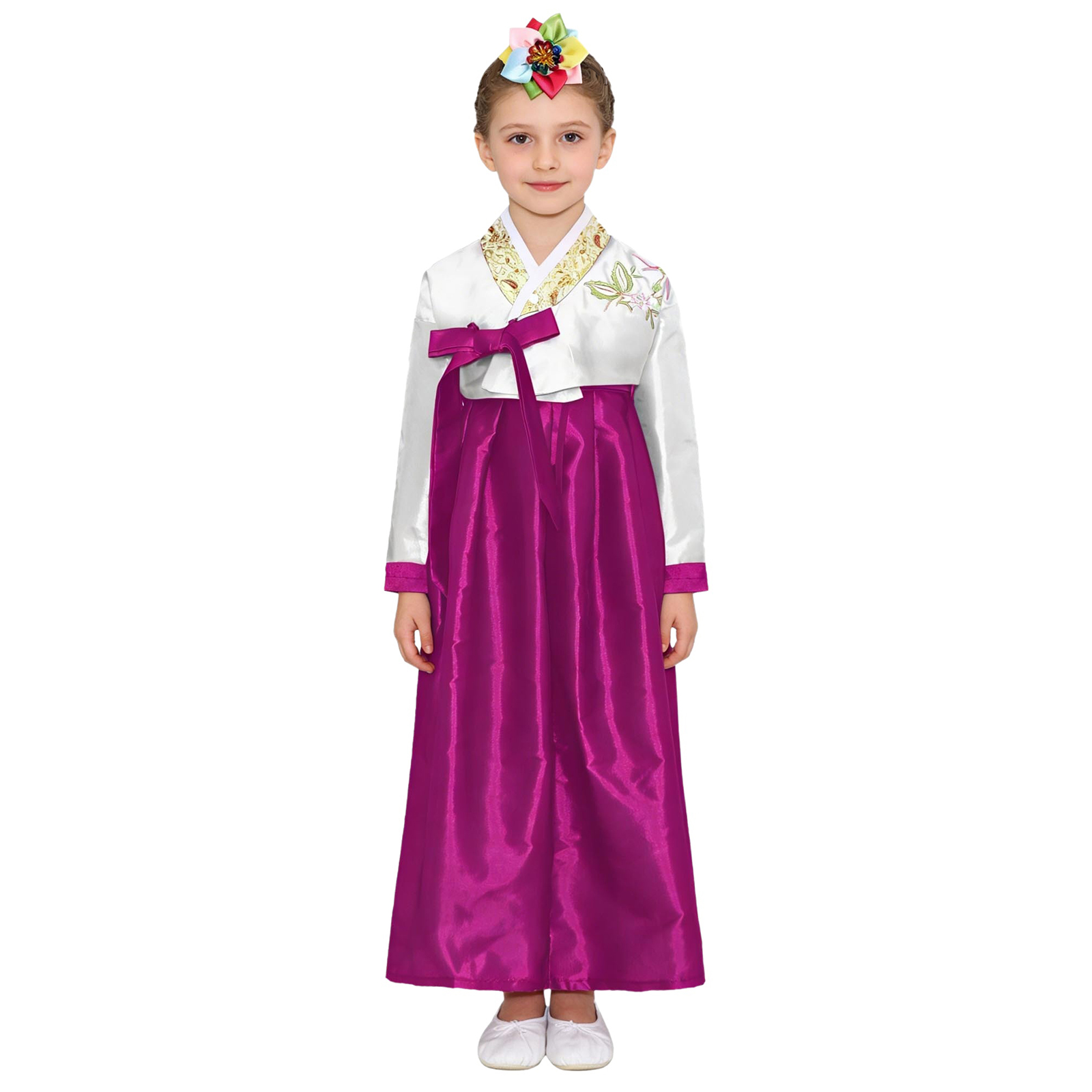 어린이 여아 한국 전통 한복 의상 자수 상의와 끈으로  - Embroidery Skirt 리뷰 및 가격