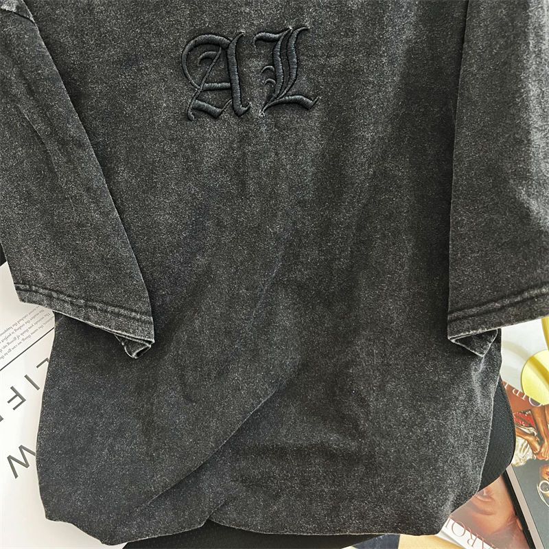 빈티지 아트 클래식 레터 자수 여성 티셔츠, 플러스 사 - Embroidery Cotton Shirt 리뷰 및 가격