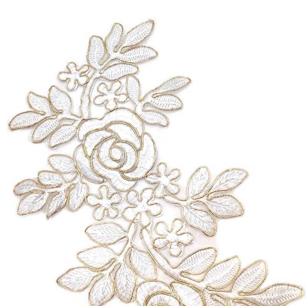 1쌍 폴리에스터 섬유 자수 꽃 패치 DIY 수제 의류  - Embroidery Patches 리뷰 및 가격