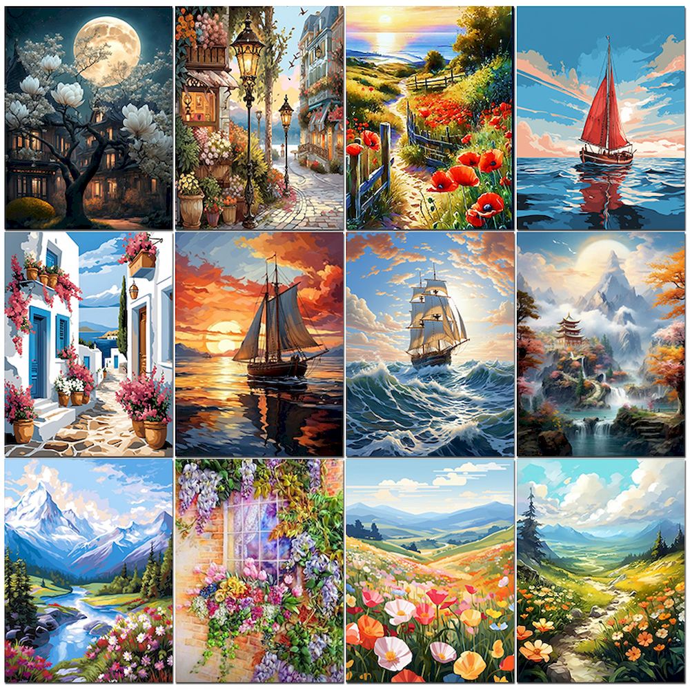PhotoCustom DIY 수공예 유화, 숫자 별 자 - Linen Fabric Natural 리뷰 및 가격