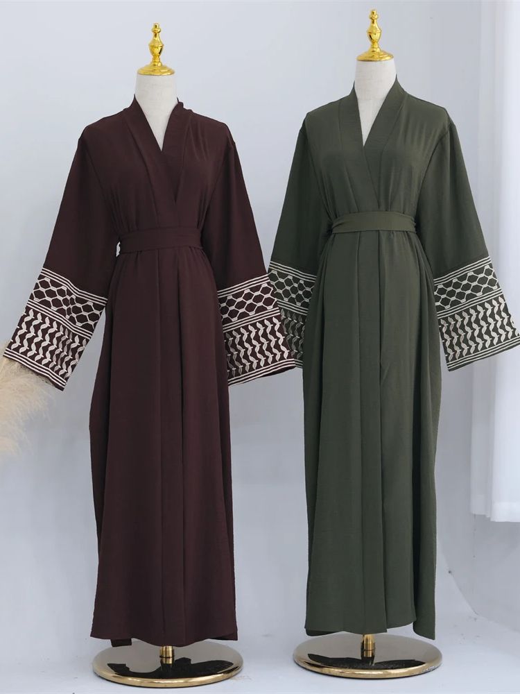 리넨 나비 자수 오픈 아바야 두바이 럭셔리 2024 무 - Embroidery Kebaya 리뷰 및 가격