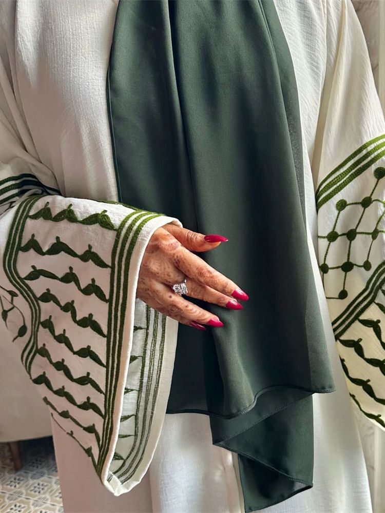 리넨 나비 자수 오픈 아바야 두바이 럭셔리 2024 무 - Embroidery Kebaya 리뷰 및 가격