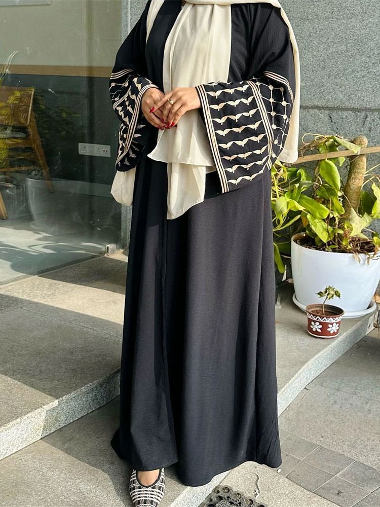 리넨 나비 자수 오픈 아바야 두바이 럭셔리 2024 무 - Embroidery Kebaya 리뷰 및 가격
