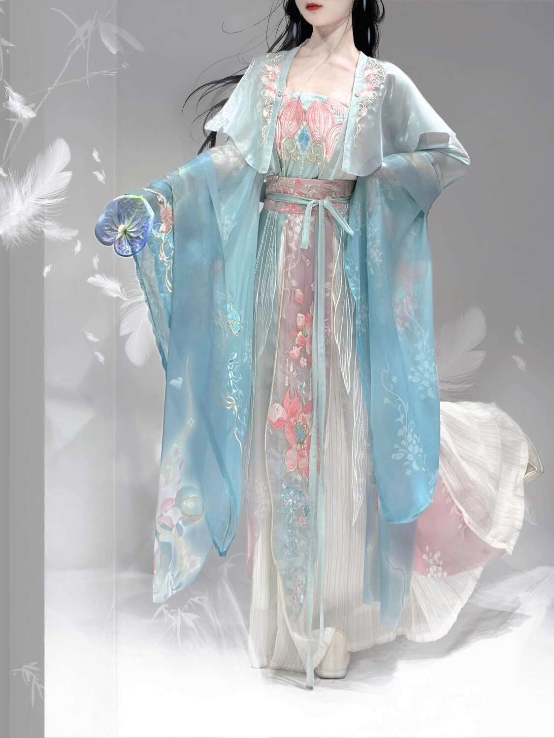 새로운 Hanfu Wei Jinfeng 중공업 자수 허 - Embroidery Skirt 리뷰 및 가격