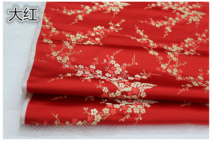 75x50cm 매화 스타일 다 마스크 실크 새틴 브로케 - Linen Fabric Natural 리뷰 및 가격