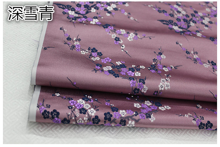 75x50cm 매화 스타일 다 마스크 실크 새틴 브로케 - Linen Fabric Natural 리뷰 및 가격