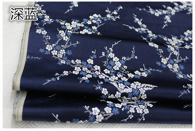 75x50cm 매화 스타일 다 마스크 실크 새틴 브로케 - Linen Fabric Natural 리뷰 및 가격