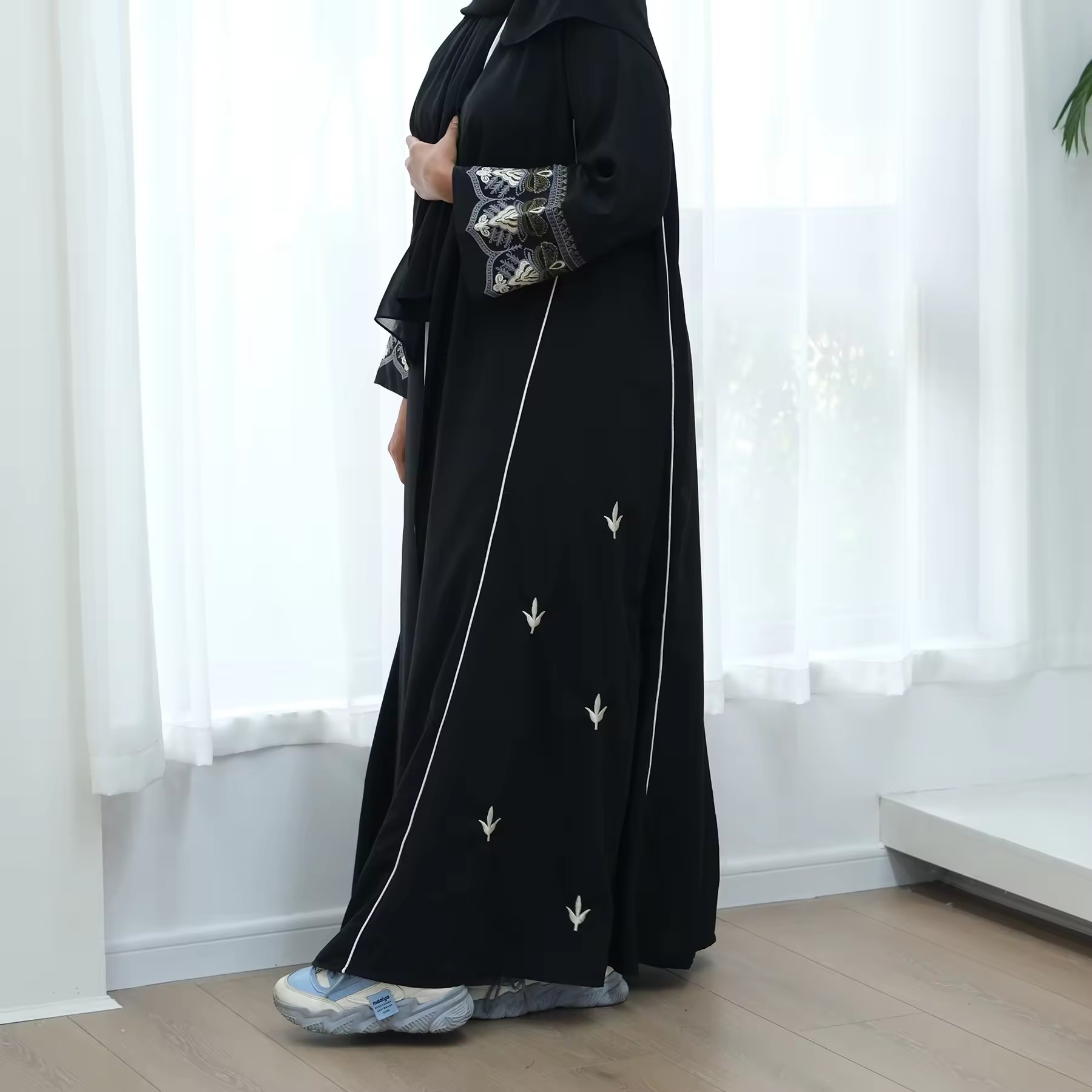 여성 전체 길이 자수 기모노, 오버사이즈 무슬림 로브, - Embroidery Kebaya 리뷰 및 가격